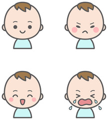 赤ちゃんのいろいろな表情　アイコンセット
