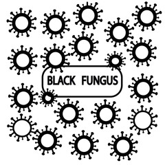 Recently discovered new species of virus that is termed as black fungus virus. Black fungus icon concept vector illustration.