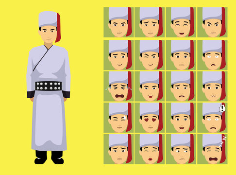 Manga Style Lisu Man Clothes Cartoon Character Emotion