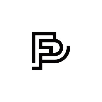 f p fp pf initial logo design vector template