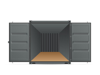 Open shipping cargo container