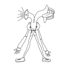 Siren head line art coloring page illustration vector