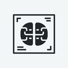 Obraz premium brain scan vector icon illustration sign 