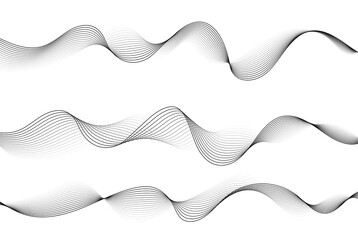 Vector abstract flowing wave lines isolated on white background. Design element for technology, science, modern concept.