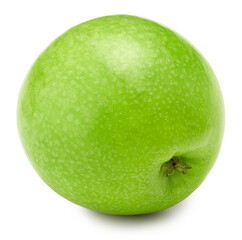 single green apple isolated on white background. clipping path