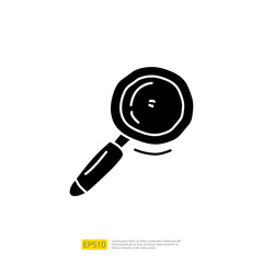 analysis concept doodle icon with magnifier. digital marketing related for business strategy illustration