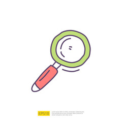 analysis concept doodle icon with magnifier. digital marketing related for business strategy illustration