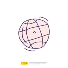 world globe doodle icon sign symbol vector illustration for logistic or travel business and marketing concept