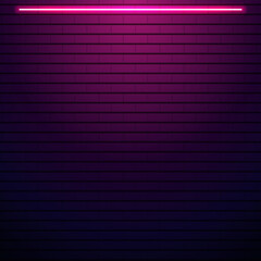 Brick wall with pink neon lighting. Retro style banner for digital advertising, use it to drive the sale and grab attention with vivid color style.