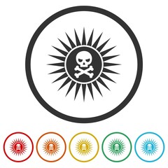 Death sun radiation ring icon color set