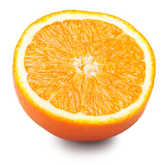 cut of orange isolated on white background. clipping path