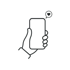 Smartphone icon with heart  message information