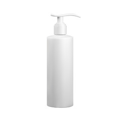 White plastic cosmetics hdpe bottle with dispenser mockup