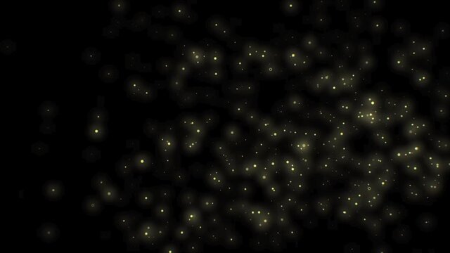 パーティクルを使ったタイトル用アテンションのセット（ゴールドの球状パーティクル）