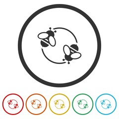 Bee ring icon color set