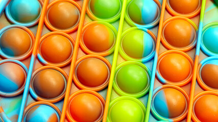 Push pop bubble flexible fidget sensory toy provide discharge and are good for the development of kids. Colorful antistress sensory toy fidget push pop it