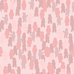 People. Seamless illustration. Cartoon style sketch characters. Hand outline drawing funny society. vector