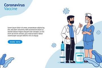 Flat hand drawn coronavirus vaccine template