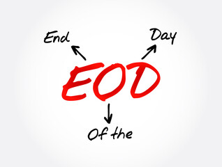 EOD - End Of the Day acronym, business concept background