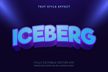 Fototapeta premium Iceberg cool 3D Editable Text Style Effect
