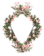 kite frame with pink charming flower