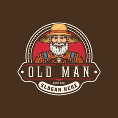 old man vintage logo