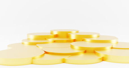 The podium is realistic. 3d rendering.