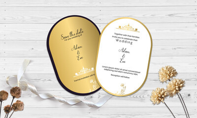 Gold Wedding Invitation, save the date, thank you, rsvp card Wedding invitation card template