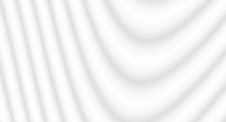 Abstract white background with 3D waves pattern, interesting white grey vector  background illustration.