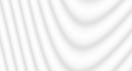 Obraz premium Abstract white background with 3D waves pattern, interesting white grey vector background illustration.