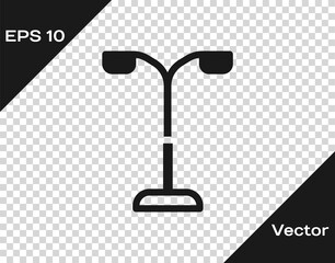 Black Street light system icon isolated on transparent background. Vector