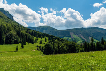 Fototapeta na wymiar Mala Fatra mountains from Vrchpodziar above Stefanova village in Slovakia
