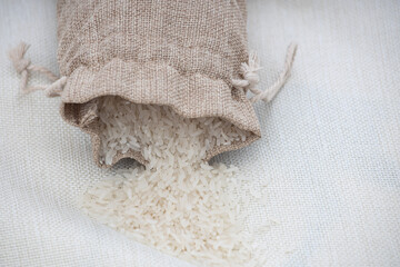 Fototapeta na wymiar Rice in small bags