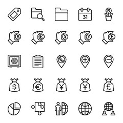 Outline icons for business & financial.