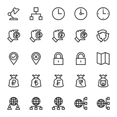 Outline icons for business & financial.