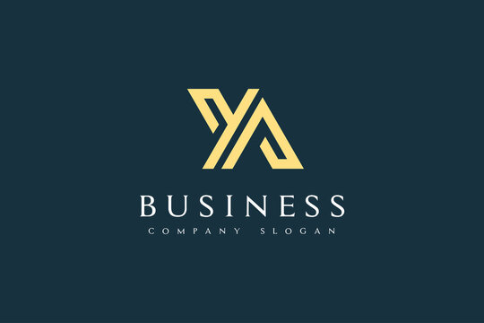 Initial letter YA logo design vector illustration. Initial letter YA suitable for business and management company logos