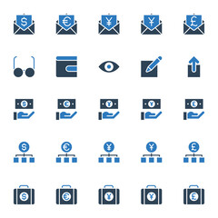 Two color icons for business & financial.