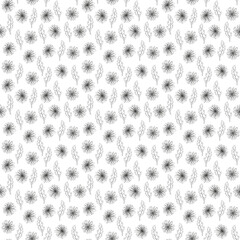 Daisy flower seamless fabric pattern, seamless digital paper