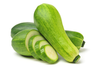 Zucchini on white background 