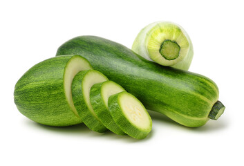 Zucchini on white background 
