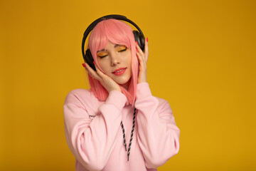 portrait of a woman with headphones