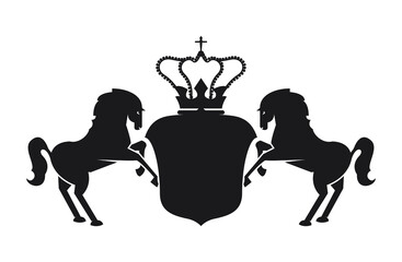 luxury emblem with horses