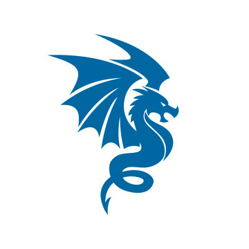 Dragon silhouette vector. Dragon logo design. Download it now	