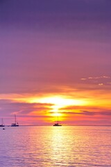 Fototapeta na wymiar Sunset on the beach at Lipe Island , Satun Thailand