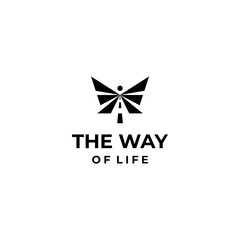 The logo is thick and clear, a combination of humans, wings and asphalt roads.
EPS10, Vector.