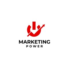 Modern and unique logo about marketing growth graphics and power symbols.
EPS10, Vector.