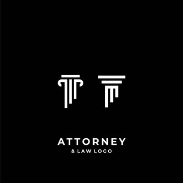A bold and clear logo about the Attorney law pillar and the letter M.
EPS10, Vector.