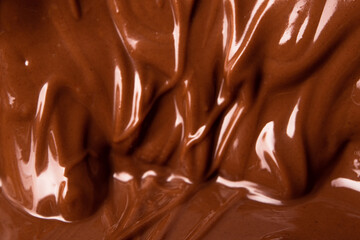 Closeup of melted chocolate