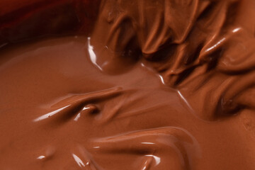 Closeup of melted chocolate