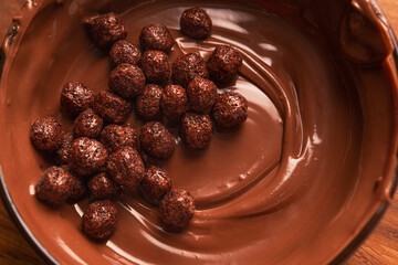 chocolate with balls corn